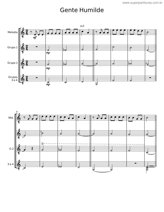 Partitura da música Gente Humilde v.22