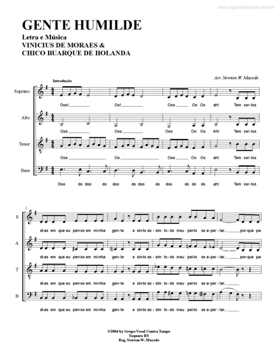 Partitura da música Gente Humilde v.4