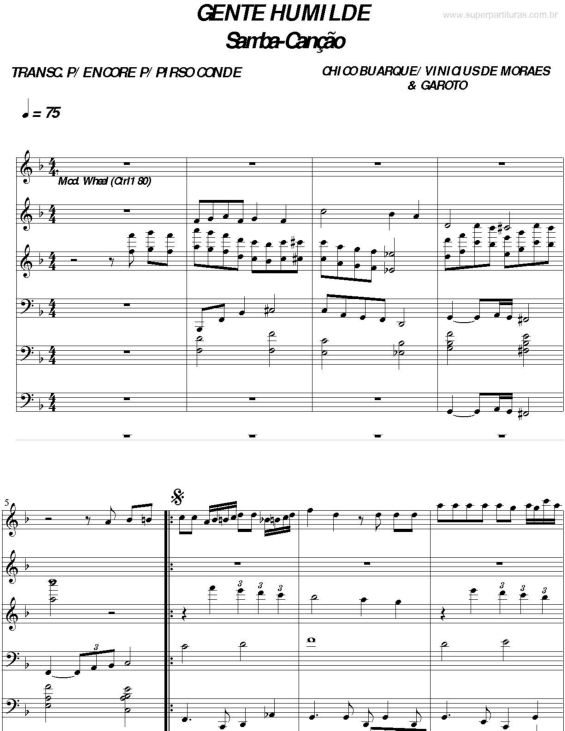 Partitura da música Gente Humilde v.6