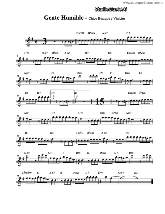 Partitura da música Gente Humilde v.7