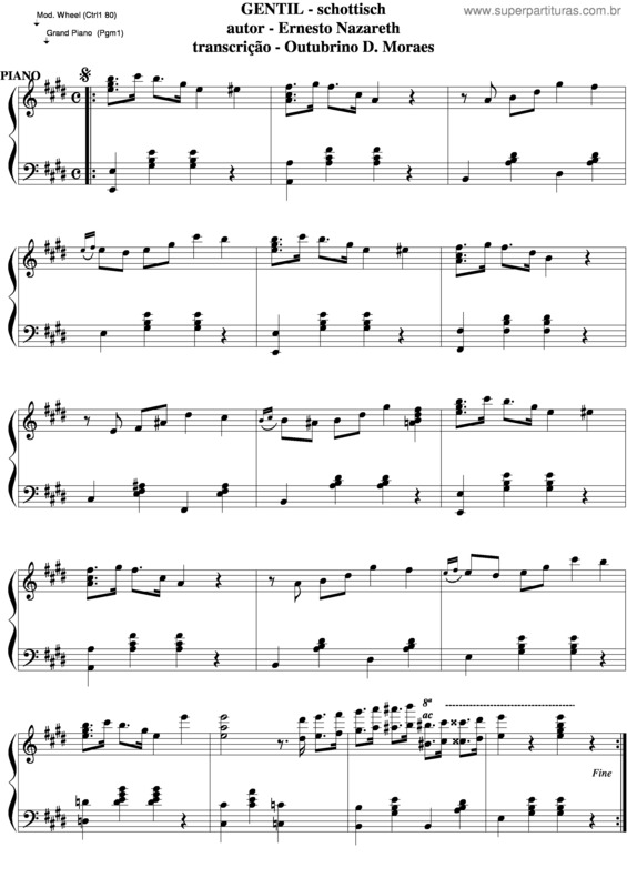 Partitura da música Gentil v.2