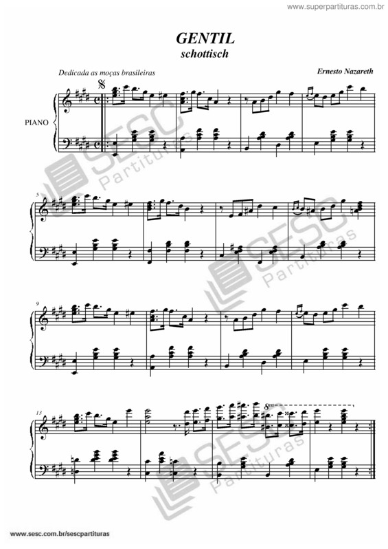 Partitura da música Gentil