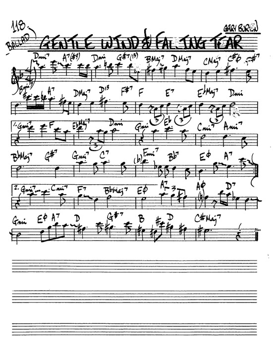 Partitura da música Gentle Wind & Falling Tear