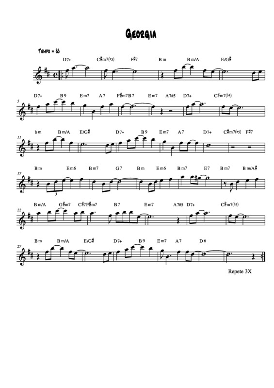 Partitura da música Georgia On My Mind v.4