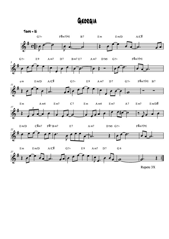 Partitura da música Georgia On My Mind v.5