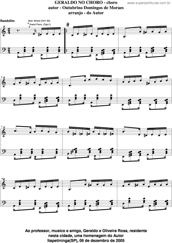 Partitura da música Geraldo No Choro v.7