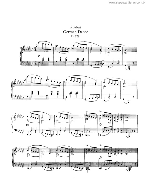 Partitura da música German Dance (D722)