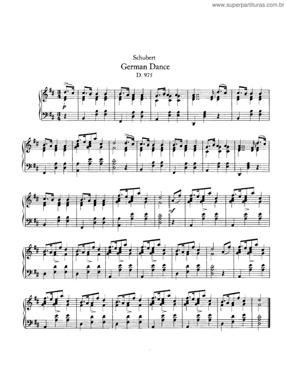 Partitura da música German Dance (D975)