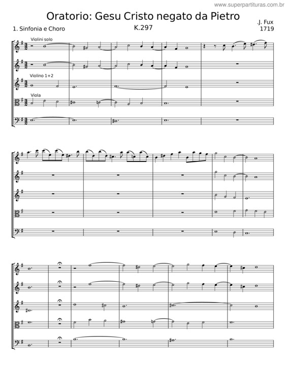Partitura da música Gesù Cristo Negato Da Pietro – Johann Joseph Fux v.2