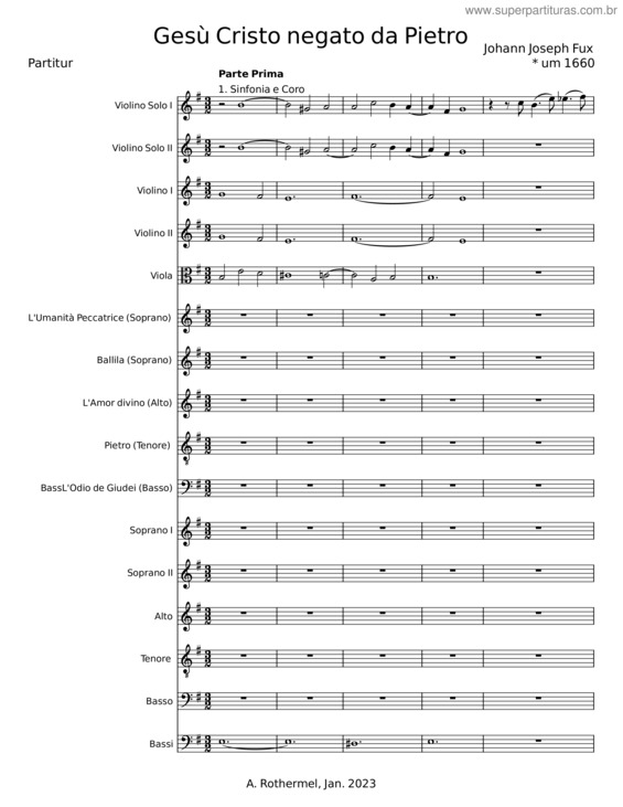 Partitura da música Gesù Cristo Negato Da Pietro – Johann Joseph Fux