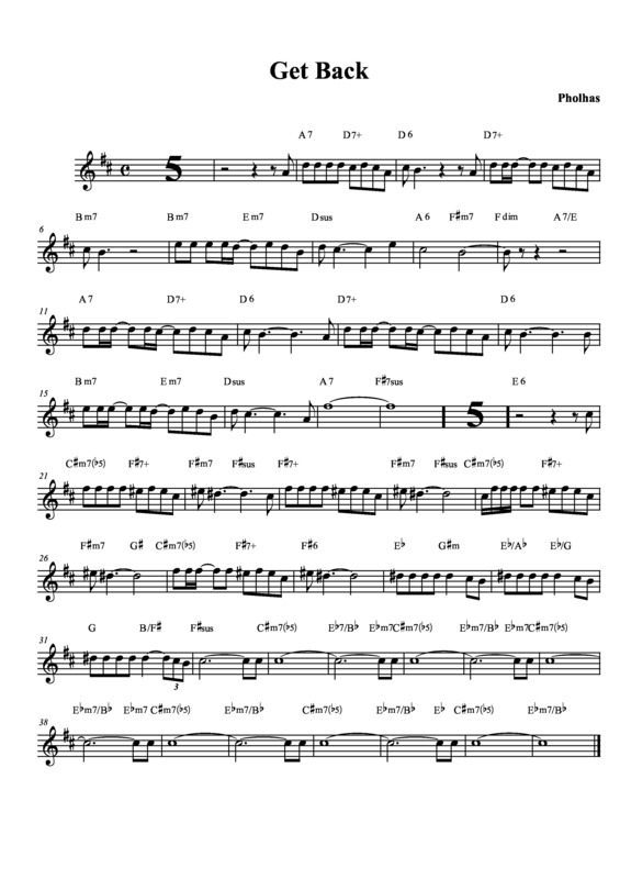 Partitura da música Get Back v.10