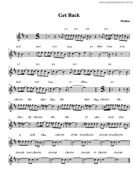 Partitura da música Get Back v.11