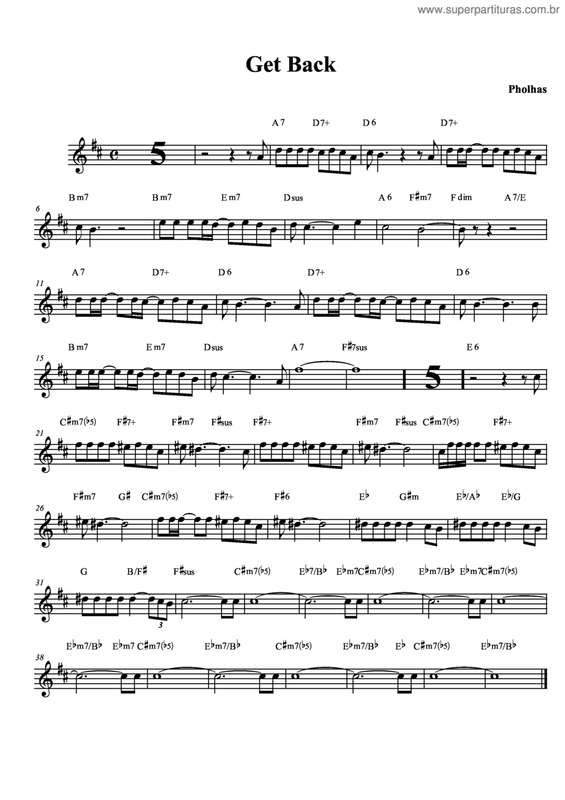 Partitura da música Get Back v.11