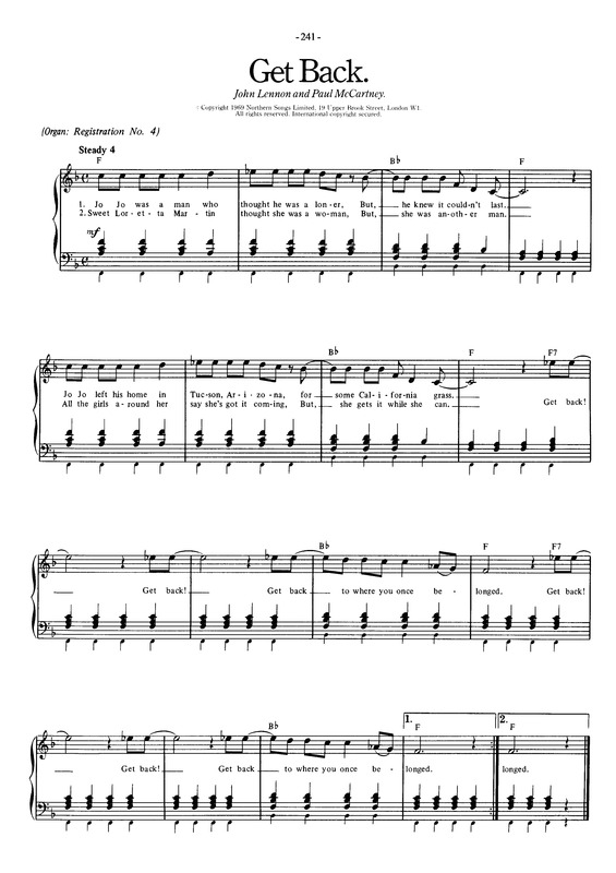 Partitura da música Get Back v.7