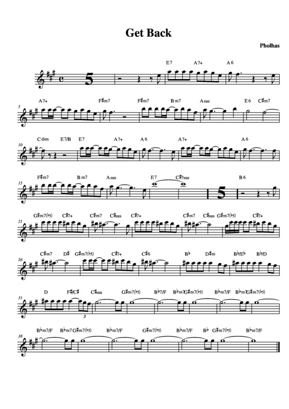 Partitura da música Get Back v.9