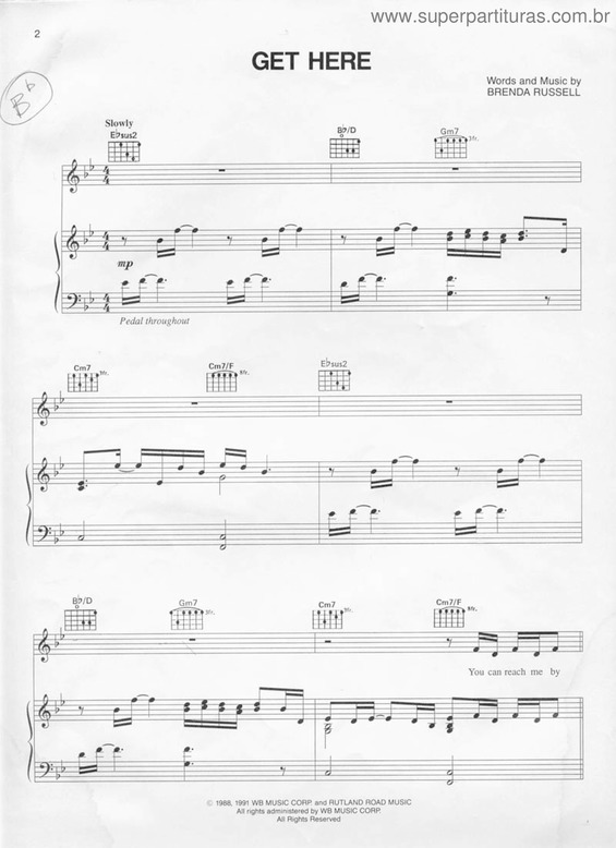 Partitura da música Get Here