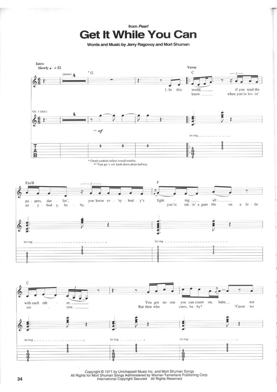 Partitura da música Get It While You Can