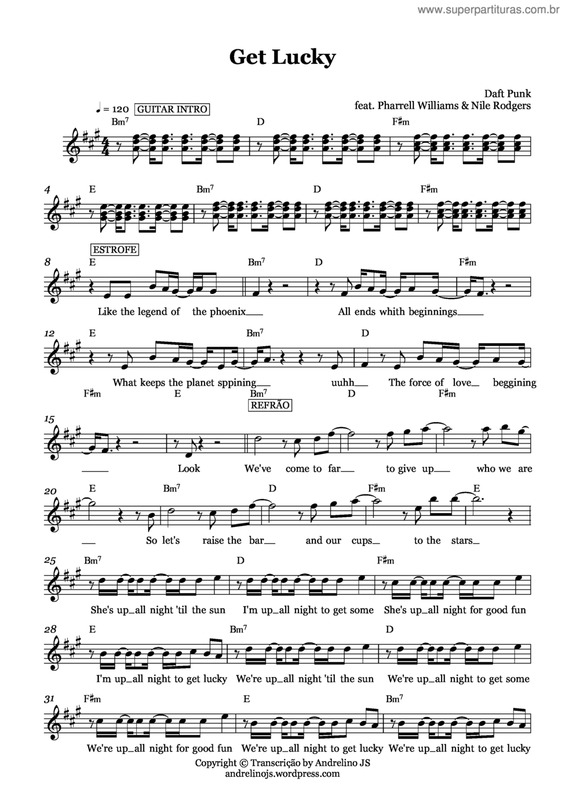 Partitura da música Get Luck