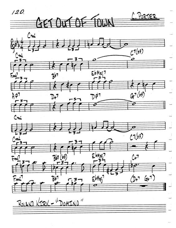 Partitura da música Get Out Of Town v.5