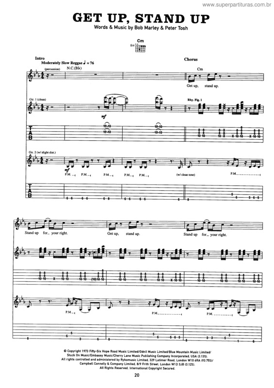 Partitura da música Get Up, Stand Up