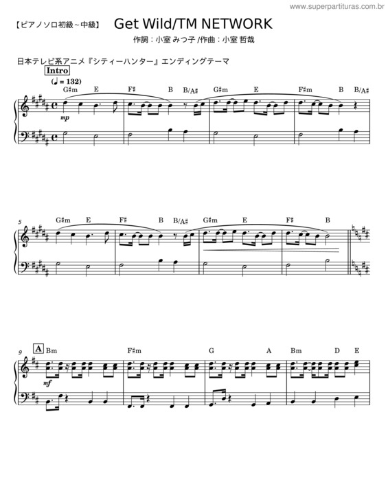 Partitura da música Get Wild