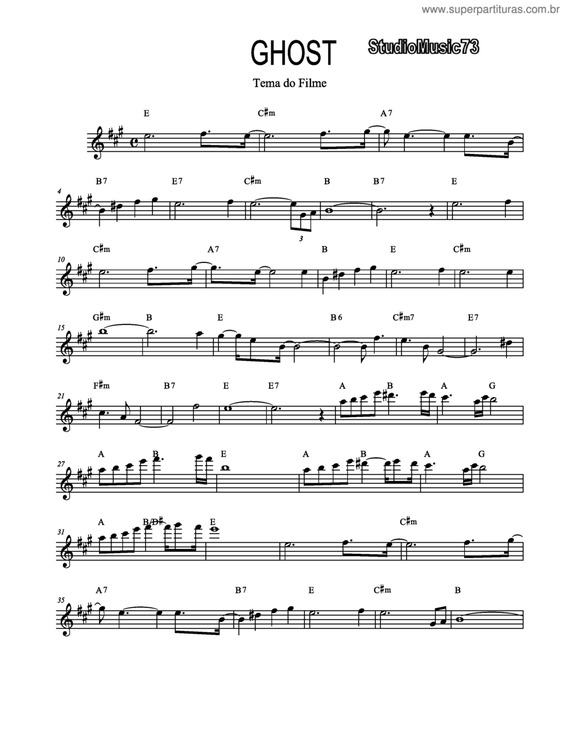 Partitura da música Ghost