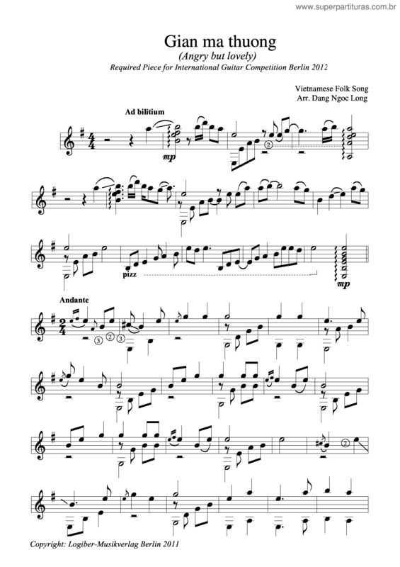 Partitura da música Gian ma thuong