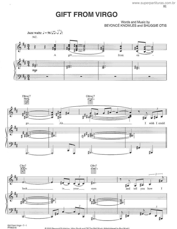 Partitura da música Gift From Virgo