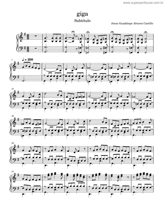 Partitura da música Giga v.2
