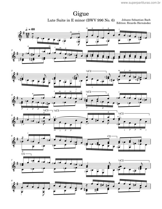 Partitura da música Gigue v.3
