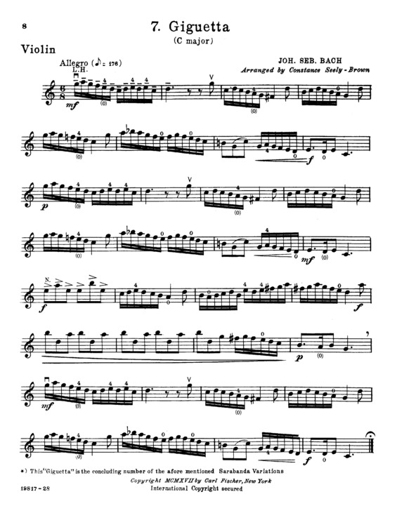 Partitura da música Giguetta in C Major