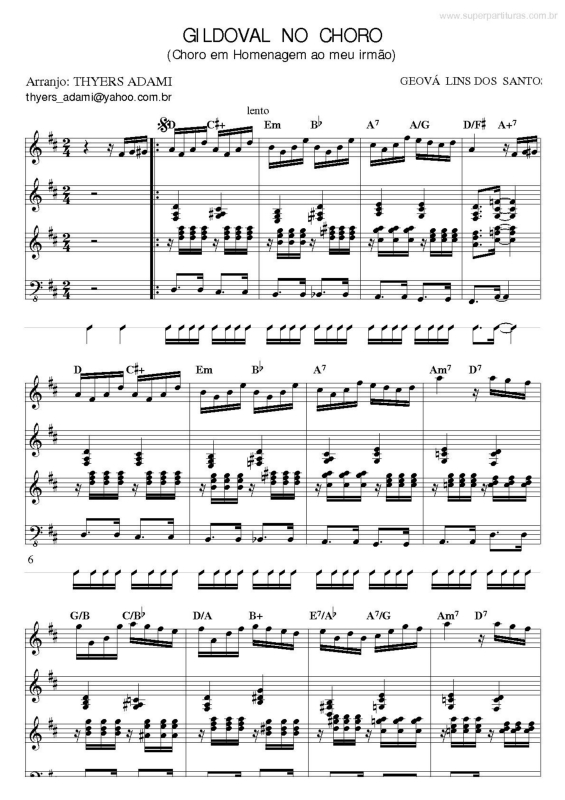 Partitura da música Gildoval no Choro v.3