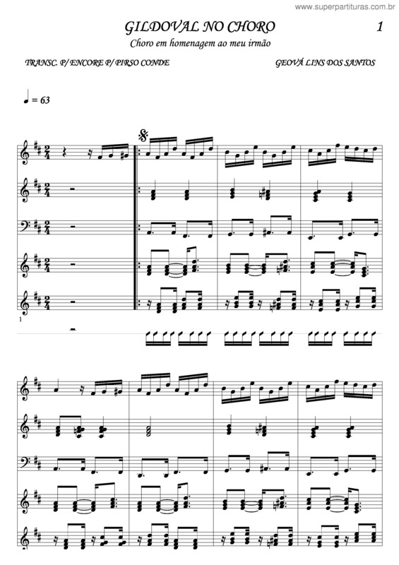 Partitura da música Gildoval No Choro v.5