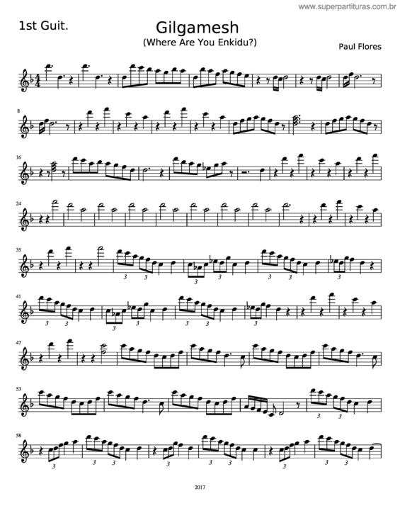 Partitura da música Gilgamesh 1St Guitar