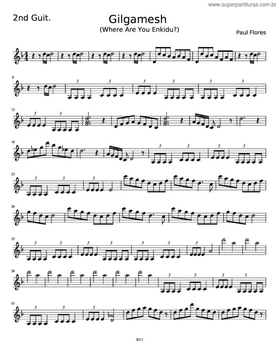 Partitura da música Gilgamesh 2Nd Guitar