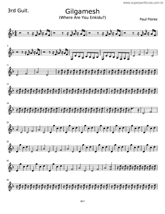 Partitura da música Gilgamesh 3Rd Guitar