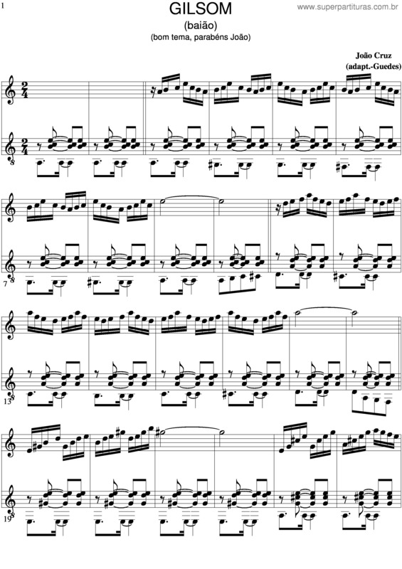 Partitura da música Gilsom