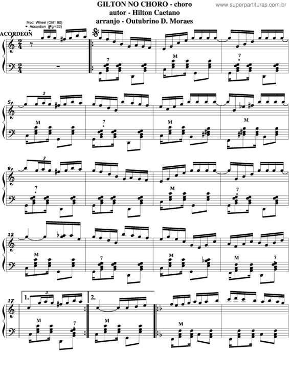 Partitura da música Gilton No Choro