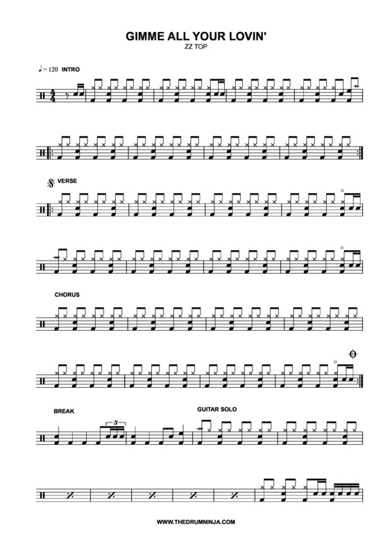 Partitura da música Gimme All Your Lovin’