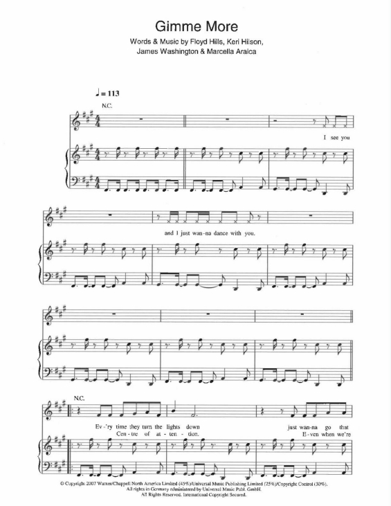 Partitura da música Gimme More