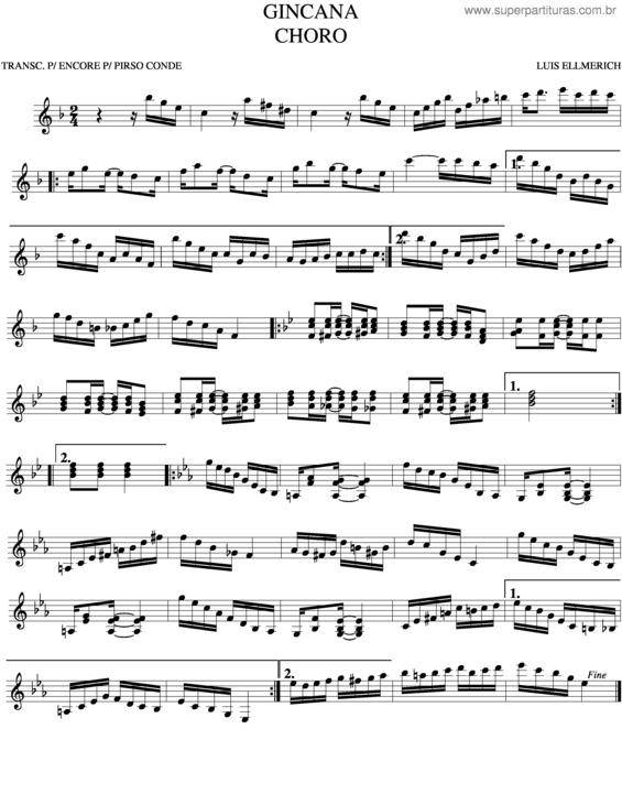 Partitura da música Gincana 