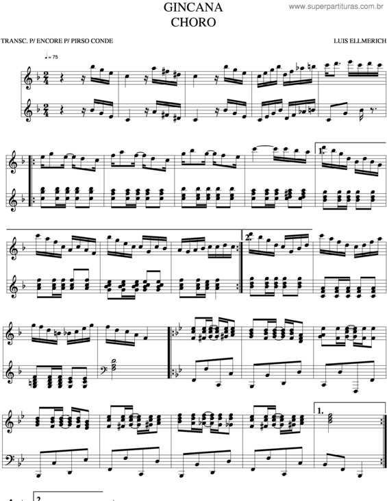 Partitura da música Gincana v.2