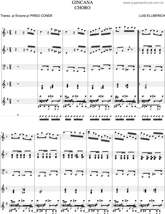 Partitura da música Gincana