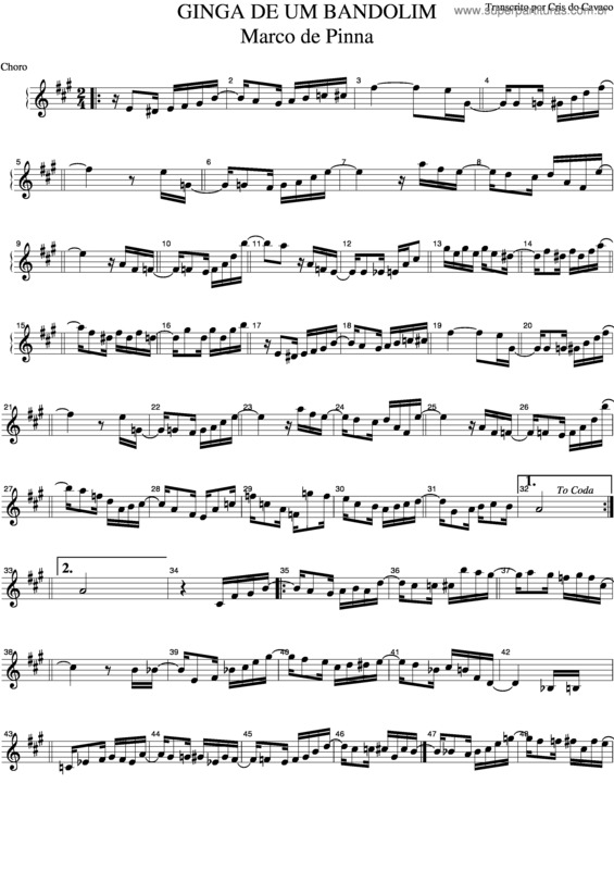 Partitura da música Ginga De Um Bandolim