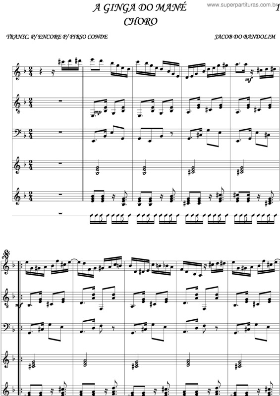 Partitura da música Ginga Do Mané