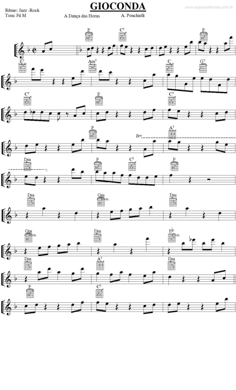 Partitura da música Gioconda