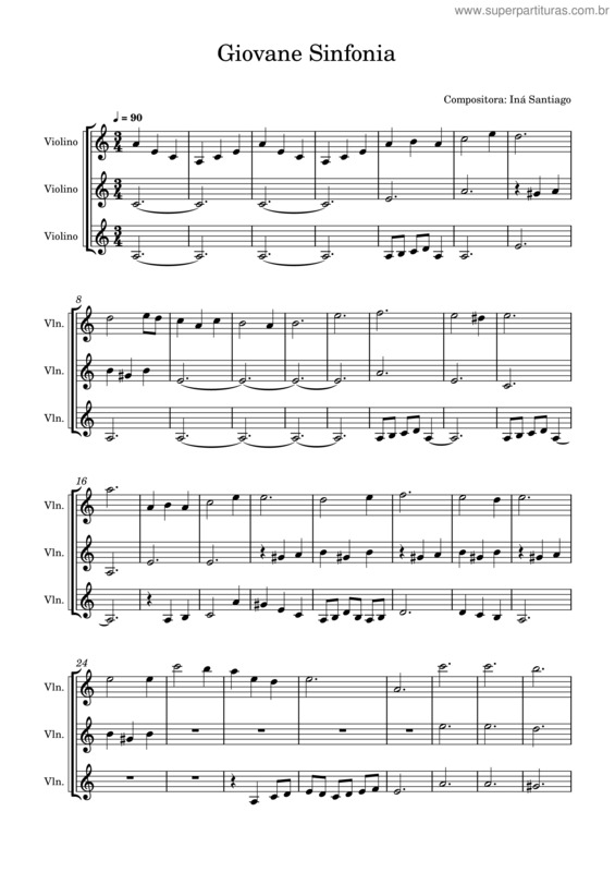 Partitura da música Giovane Sinfonia