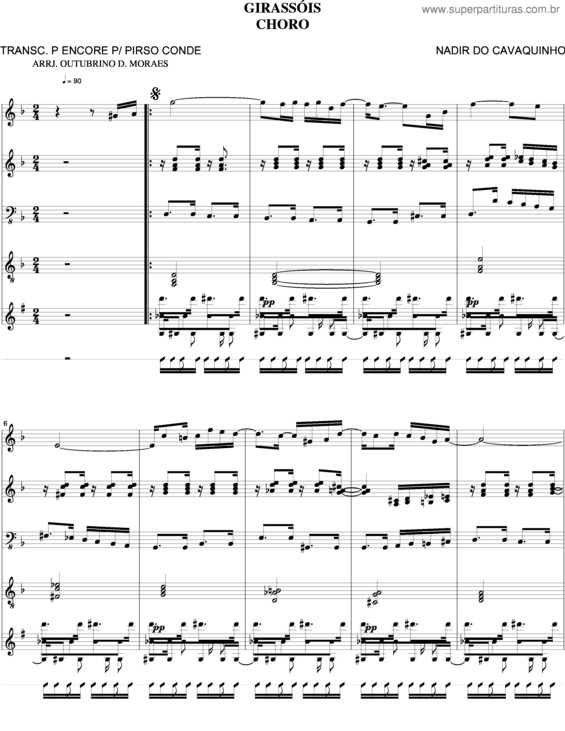 Partitura da música Girassóis v.3