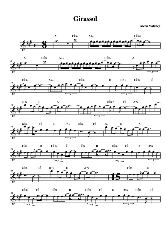 Partitura da música Girassol v.3