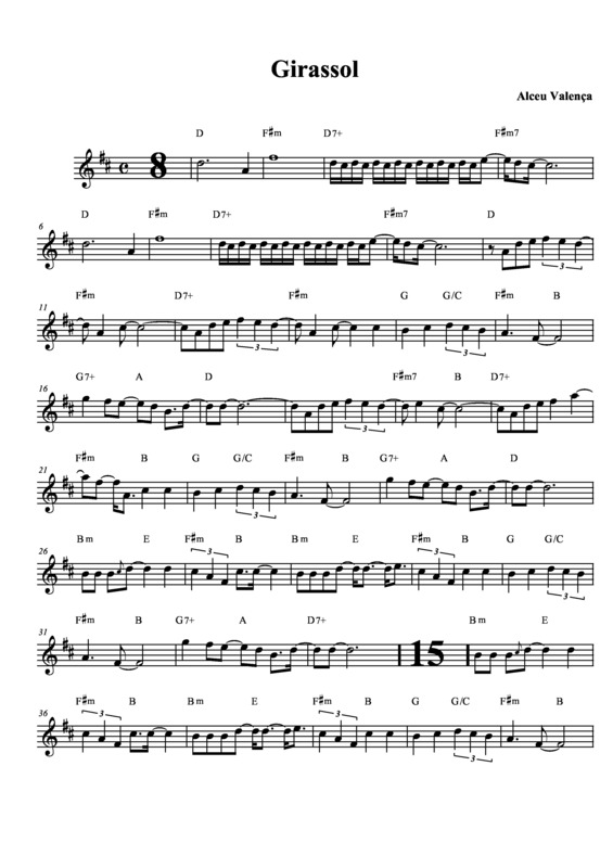 Partitura da música Girassol v.4